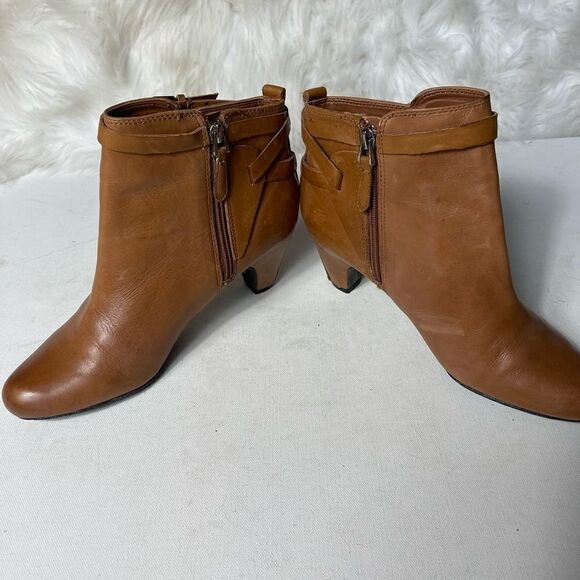 Sam Edelman Leather Maddox brown ankle boots side zipper size 8M - Picture 3 of 9